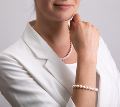 Bộ Set Ngọc Trai Trắng 6-7mm (dây cổ, vòng tay, bông tai) SPS030TR