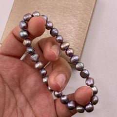 Vòng Tay Ngọc Trai Đơn giản Hạt Baroque Tự Nhiên Màu Đen MADAME HIEN PEARLS Unisex Nam Nữ VTB011