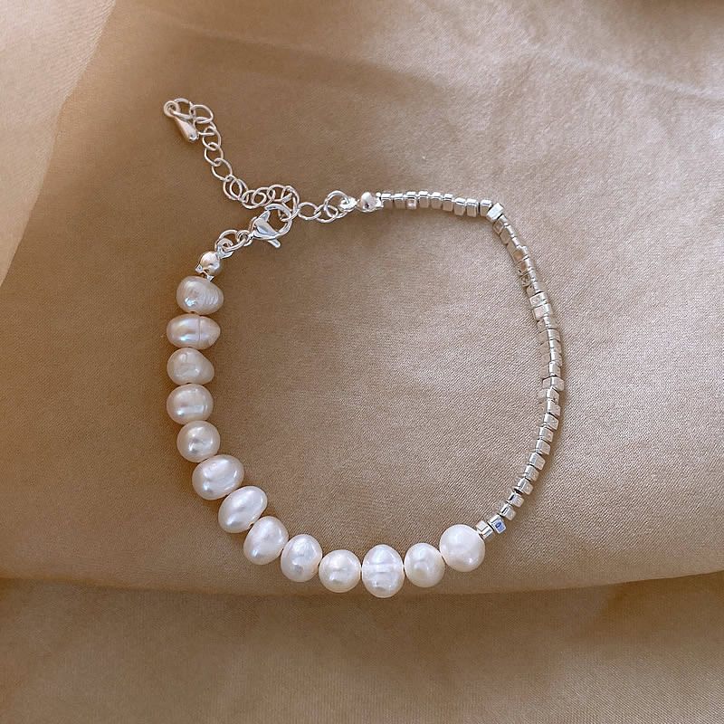 Vòng Tay Charm Bạc Nhuyễn Đính Ngọc Trai Thời Trang Cá Tính Thời trang RUNWAY VTT026