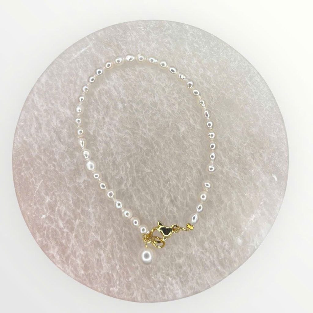Set Bộ Trang Sức Ngọc Trai Hạt Gạo Nhí 2-3mm Khoá Cham Hạt Trai Chuông MADAME HIEN PEARLS Đáng Yêu SCG010
