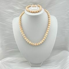 Set Bộ Trang Sức Ngọc Trai Tròn Tự Nhiên 8-9mm Gồm Vòng cổ và Vòng Tay MADAME HIEN PEARLS SCT009
