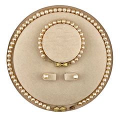(Kèm kiểm định) Bộ Set Ngọc Trai Vòng cổ, Vòng Tay và Bông tai Tự Nhiên Khoá Nơ Xinh Xắn MADAME HIEN PEARLS Cho Nữ SCT035