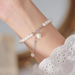 Vòng Tay Ngọc Trai Tự Nhiên Phối Chuông Gió Hoa Linh Lan Lily In The Valley Dễ Thương MADAME HIEN PEARLS Cho Nữ VTT039