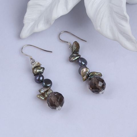 Bông Tai Handmade Ngọc Trai Baroque Tự Nhiên Tone Đen Huyền Bí MADAME HIEN PEARLS