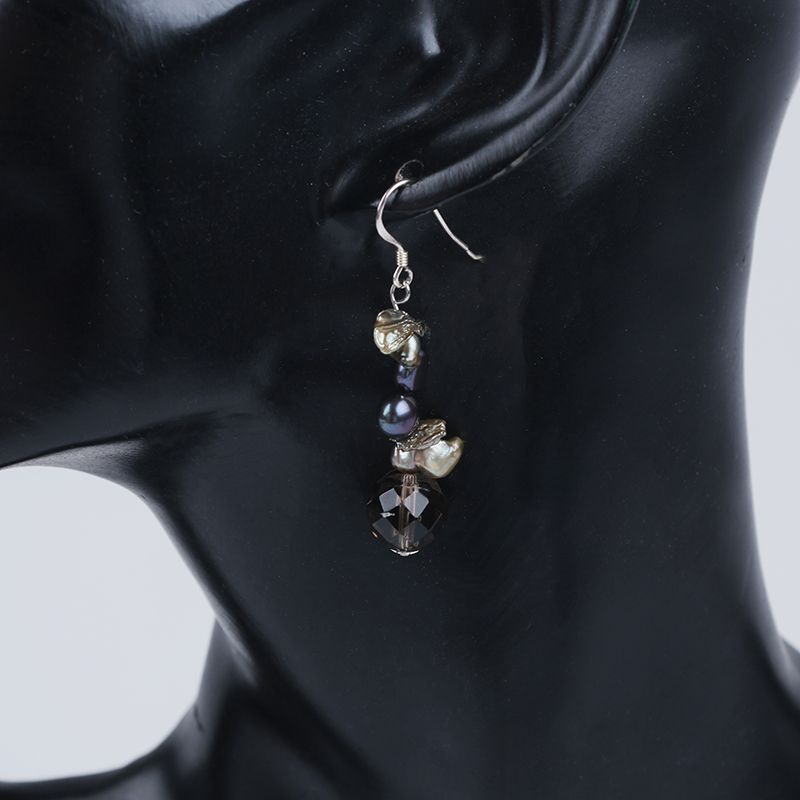 Bông Tai Handmade Ngọc Trai Baroque Tự Nhiên Tone Đen Huyền Bí MADAME HIEN PEARLS BTB050