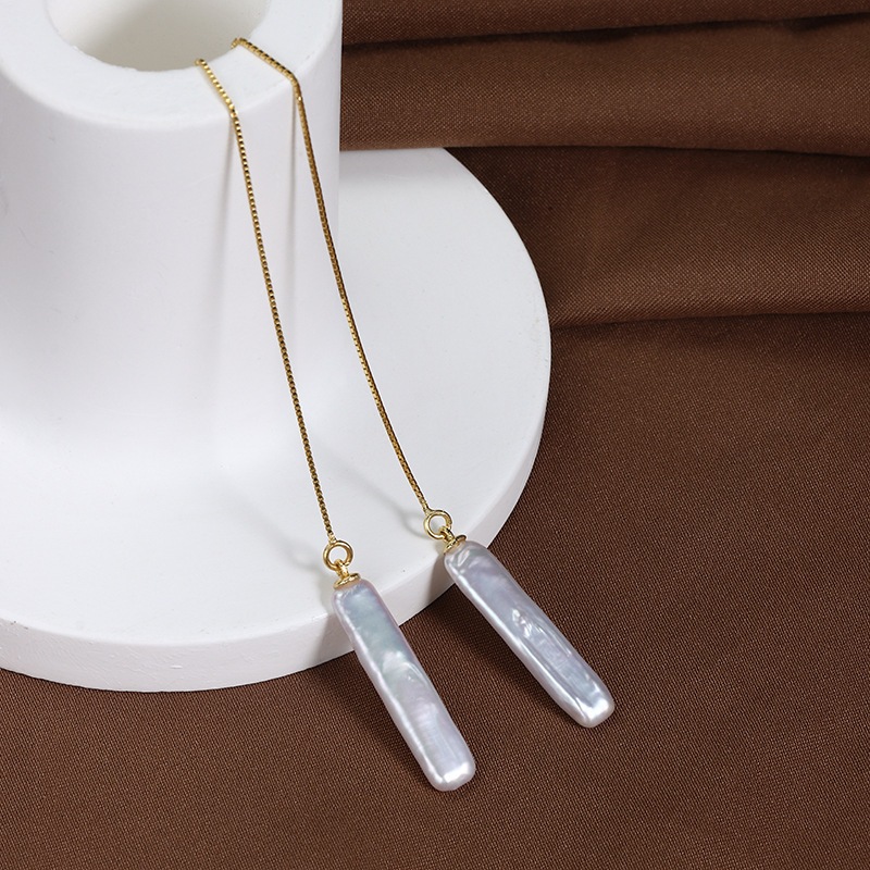 Bông tai Ngọc Trai Baroque Que Tua Rua Dài Thướt Tha Long Earline MADAME HIEN PEARLS Thời Trang Nữ BTB073