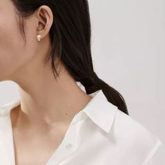 Bông Tai Bạc 925 Mạ Tối Giản Minimalist Đính Đá và Ngọc Trai Tự Nhiên MADAME HIEN PEARLS Thời Trang BTN015