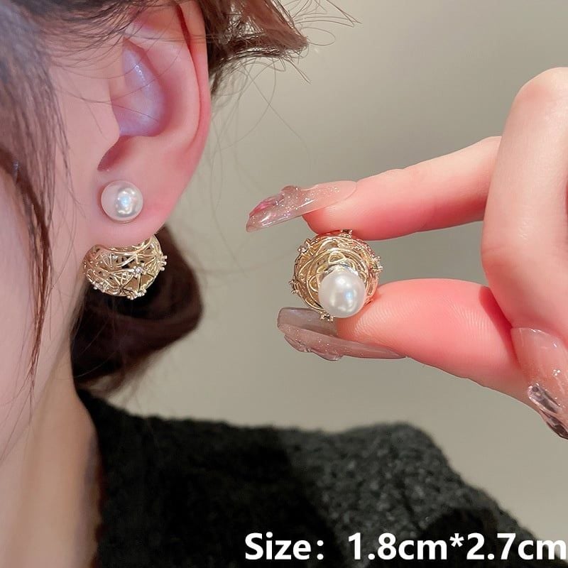 Bông Tai Ngọc Trai Nuôi Tự Nhiên Quý Phái 2 Kiểu Đeo Linh Hoạt MADAME HIEN PEARLS Cho Nữ BTN039