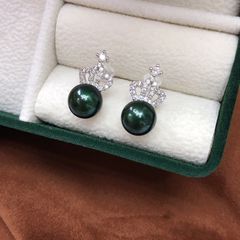 Bông Tai Ngọc Trai Tự Nhiên Mạ Kim Ý Dáng Vương Miện Xinh Xắn MADAME HIEN PEARLS Cho Nữ BTN112
