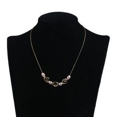 Vòng Cổ Ngọc Trai Tự Nhiên Phối Hạt Kim Loại MADAME HIEN PEARL Sang Trọng Nam Tính MN018