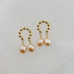 Bông Tai Ngọc Trai Tự Nhiên Tua Rua 2 Hạt Kiểu Nam Châm Đính Tua Rua Giọt Nước MADAME HIEN PEARLS BTG092