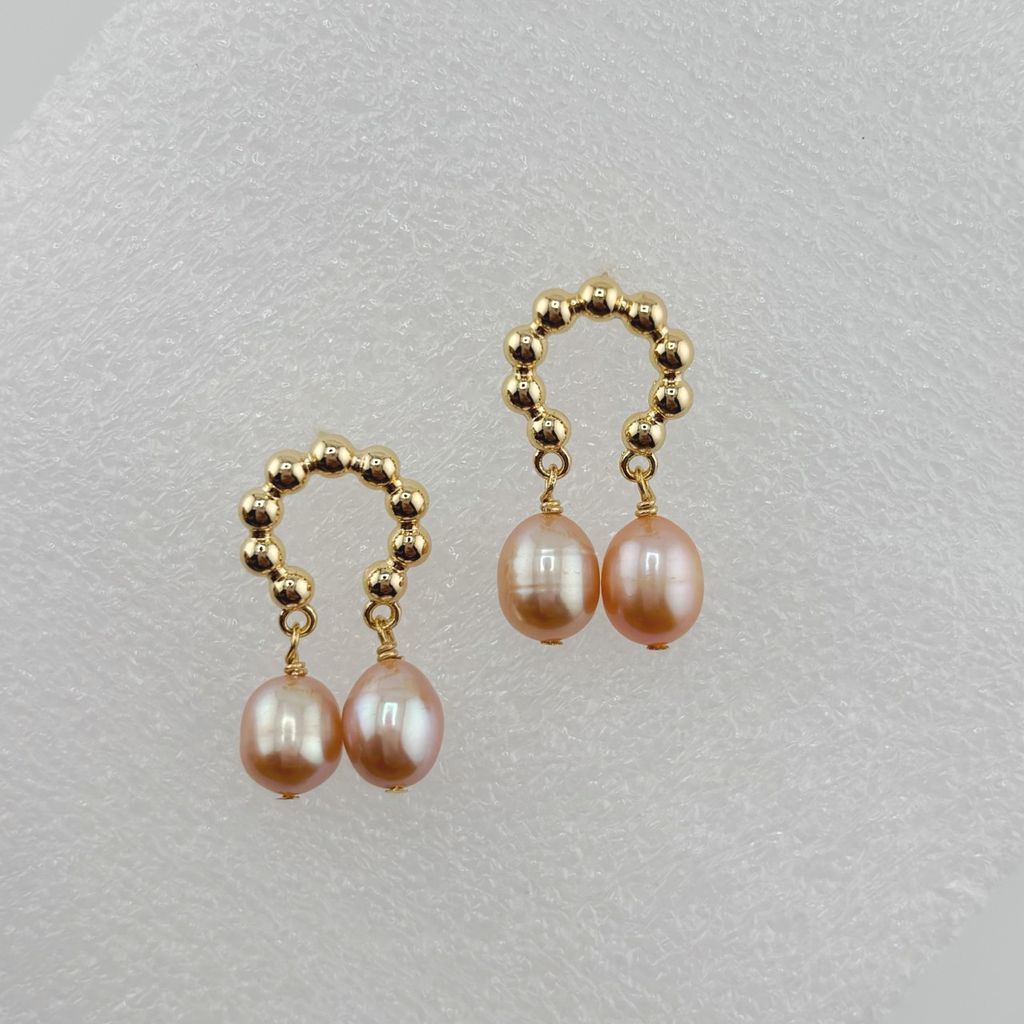 Bông Tai Ngọc Trai Tự Nhiên Tua Rua 2 Hạt Kiểu Nam Châm Đính Tua Rua Giọt Nước MADAME HIEN PEARLS BTG092