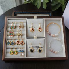 Bông Tai Ngọc Trai Tự Nhiên Tua Rua Mặt Hoạ Tiết Hoa Trung Đông Cổ Điển Sang Trọng MADAME HIEN PEARLS BTG146