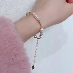 Bộ Set Ngọc Trai Vòng cổ và Vòng Tay Tự Nhiên Chèn Cham Đũa Dài Mỗi 3 Hạt Lạ Mắt MADAME HIEN PEARLS SCT034