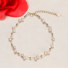 Vòng Tay Sợi Bện Đính Ngọc Trai Tự Nhiên MADAME HIEN PEARLS VTT009