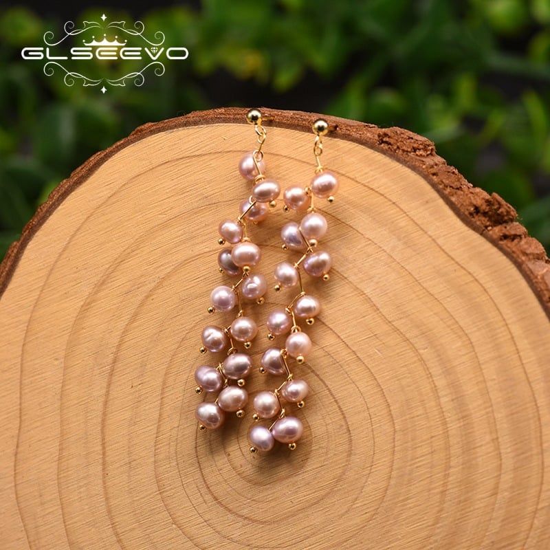 Bông Tai Ngọc Trai Nước Ngọt Dáng Dài Tự Nhiên Phong Cách Retro MADAME HIEN PEARLS BTT033