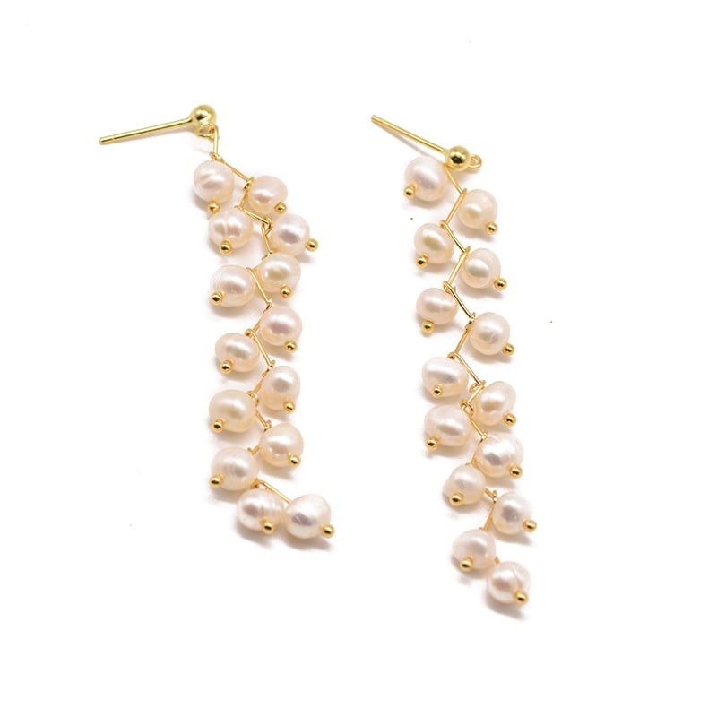 Bông Tai Ngọc Trai Nước Ngọt Dáng Dài Tự Nhiên Phong Cách Retro MADAME HIEN PEARLS BTT033