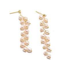 Bông Tai Ngọc Trai Nước Ngọt Dáng Dài Tự Nhiên Phong Cách Retro MADAME HIEN PEARLS BTT033