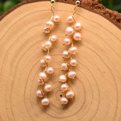 Bông Tai Ngọc Trai Nước Ngọt Dáng Dài Tự Nhiên Phong Cách Retro MADAME HIEN PEARLS BTT033