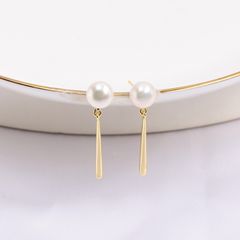 Bông Tai Kim Bạc s925 Mặt Ngọc Trai Tự Nhiên Đính Thanh Kim Tối Giản MADAME HIEN PEARLS Thời Trang Nữ BTN141