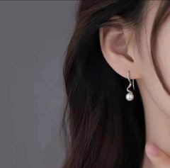 Bông Tai Ngọc Trai Tự Nhiên Khung Bạc Ta Tua Rua Thanh Bạc Xoắn Đính Ngọc Trai Tự Nhiên MADAME HIEN PEARLS Cho Nữ BTN217