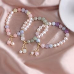 Vòng Tay Ngọc Trai Tự Nhiên Phối Đá Tự Nhiên Sắc Màu Nhí Nhảnh MADAME HIEN PEARLS Quà Tặng Cho Con Gái Yêu VTT040