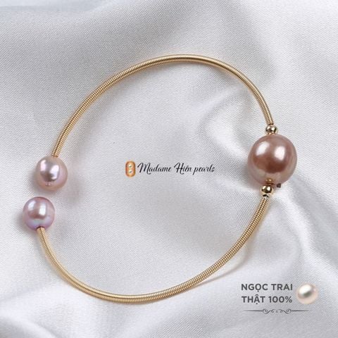 Còng Tay 1 Hạt Ngọc Trai Tự Nhiên Size Khủng MADAME HIEN PEARLS Cá Tính