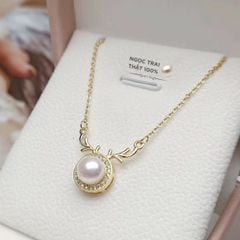 Vòng cổ Ngọc Trai Mặt Hươu Nhỏ MADAME HIEN PEARLS Dễ Thương MN002