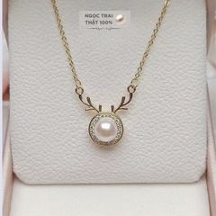 Vòng cổ Ngọc Trai Mặt Hươu Nhỏ MADAME HIEN PEARLS Dễ Thương MN002