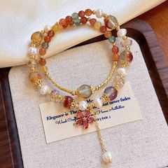 Vòng Tay Boho Đá Tự Nhiên Sắc Màu 2 Kiểu Đeo Vòng Tay Hoặc Vòng Cổ Đính Ngọc Trai Tự Nhiên Kiểu Dáng Lạ Mắt MADAME HIEN PEARL Cho Nữ VTT125