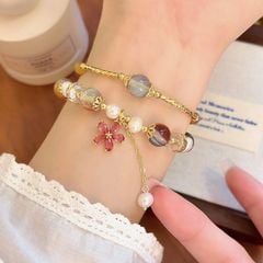 Vòng Tay Boho Đá Tự Nhiên Sắc Màu 2 Kiểu Đeo Vòng Tay Hoặc Vòng Cổ Đính Ngọc Trai Tự Nhiên Kiểu Dáng Lạ Mắt MADAME HIEN PEARL Cho Nữ VTT125