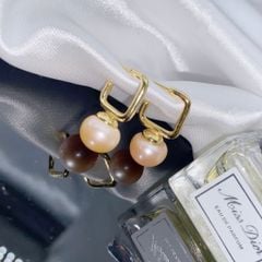 Bông Tai Ngọc Trai Tự Nhiên Kiểu Dáng Hình Học Hiện Đại MADAME HIEN PEARLS Unisex Nam Nữ BTN149