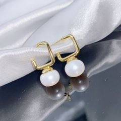 Bông Tai Ngọc Trai Tự Nhiên Kiểu Dáng Hình Học Hiện Đại MADAME HIEN PEARLS Unisex Nam Nữ BTN149