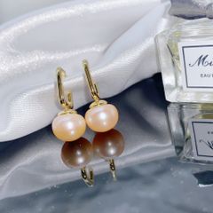 Bông Tai Ngọc Trai Tự Nhiên Kiểu Dáng Hình Học Hiện Đại MADAME HIEN PEARLS Unisex Nam Nữ BTN149