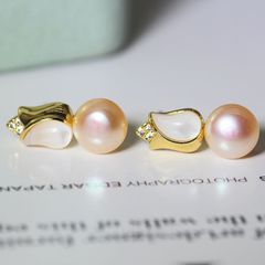 Bông Tai Ngọc Trai Tự Nhiên Kim Bạc s925 MADAME HIEN PEARLS Nụ Hoa Tulip Đáng Yêu Cho Nữ BTN124
