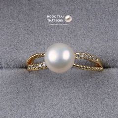 Nhẫn Zircon Đính Ngọc Trai Tự Nhiên Đơn Giản Thời Trang Giá Sỉ Madame Hien Pearls NN010