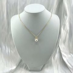 Dây Chuyền Bạc s925 Mặt Ngọc Trai Edison Tròn Trắng Tự Nhiên Tối Giản Sang Trọng MADAME HIEN PEARLS MT035TR