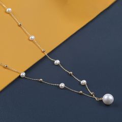 Dây Chuyền Phối Điểm Hạt Ngọc Trai Tự Nhiên Mặt 1 Hạt Ngọc Trai Sang Trọng MADAME HIEN PEARLS Cho Nữ CT058
