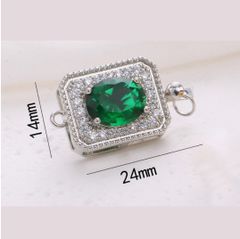 Khoá Cài Mặt Dây Chuyền Vòng Cổ Kết Nối Vòng Tay Vòng Tay Clasp Dát Ngọc Lục Bảo Zircon MADAME HIEN PEARLS PKKC027