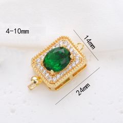 Khoá Cài Mặt Dây Chuyền Vòng Cổ Kết Nối Vòng Tay Vòng Tay Clasp Dát Ngọc Lục Bảo Zircon MADAME HIEN PEARLS PKKC027