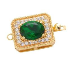 Khoá Cài Mặt Dây Chuyền Vòng Cổ Kết Nối Vòng Tay Vòng Tay Clasp Dát Ngọc Lục Bảo Zircon MADAME HIEN PEARLS PKKC027