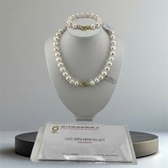 [Kèm Kiểm Định] Bộ Set Vòng Cổ và Vòng Tay Ngọc Trai Tự Nhiên Trắng VIP Hạt Tứ Quý 11-15mm Tròn Đẹp MADAME HIEN PEARLS SCT008TR