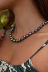 Vòng Cổ Ngọc Trai Đen Tự Nhiên 7mm Khoá Hoa Hồng 3D MADAME HIEN PEARLS Quyền Quý Sang Trọng