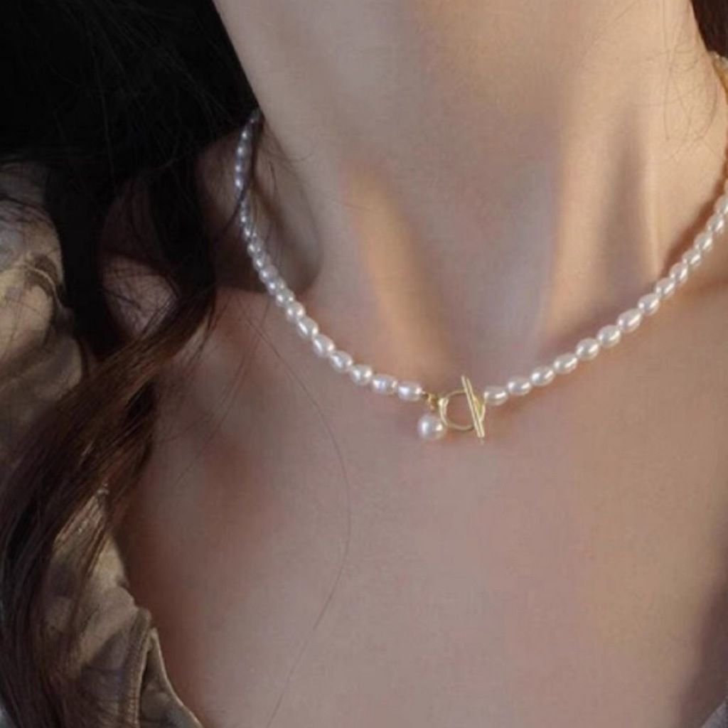 Vòng Cổ Ngọc Trai Nước Ngọt Tự Nhiên 5-6mm Mặt Hạt Ngọc Trai Khoá OT MADAME HIEN PEARLS Cho Nữ CG046