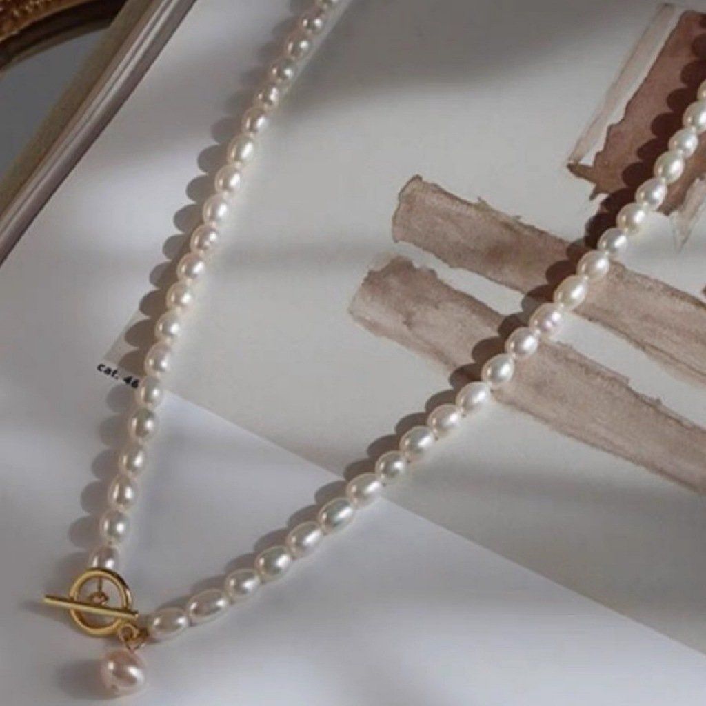 Vòng Cổ Ngọc Trai Nước Ngọt Tự Nhiên 5-6mm Mặt Hạt Ngọc Trai Khoá OT MADAME HIEN PEARLS Cho Nữ CG046