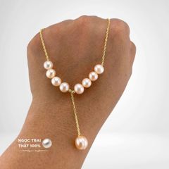 Vòng cổ 9 Hạt Mặt 1 Hạt Ngọc Trai To Tòng Teng MADAME HIEN PEARLS Dễ Thương MT002