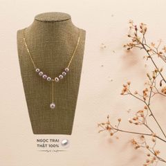 Vòng cổ 9 Hạt Mặt 1 Hạt Ngọc Trai To Tòng Teng MADAME HIEN PEARLS Dễ Thương MT002