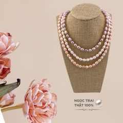 Vòng cổ 9 Hạt Mặt 1 Hạt Ngọc Trai To Tòng Teng MADAME HIEN PEARLS Dễ Thương MT002