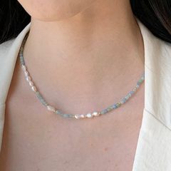 Set Bộ Vòng Cổ Và Vòng Tay Ngọc Trai Tự Nhiên Phong Cách Kho Báu Biển Xanh Fritillaria MADAME HIEN PEARLS