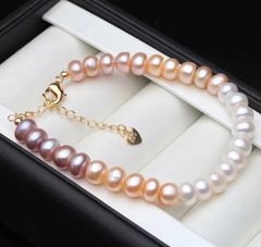 Vòng Tay Ngọc Trai Tự Nhiên Đa Sắc MADAME HIEN PEARLS Thời Trang, Cá Tính VTT008M